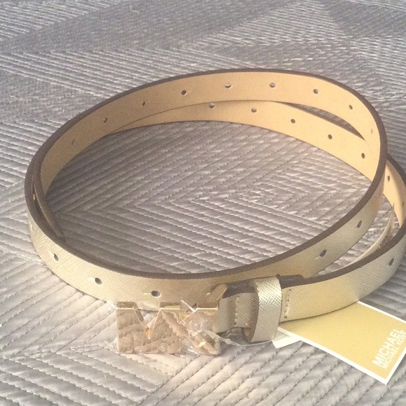 Michael Kors Accessories - Michael Kors medium gold (champagne) belt for women